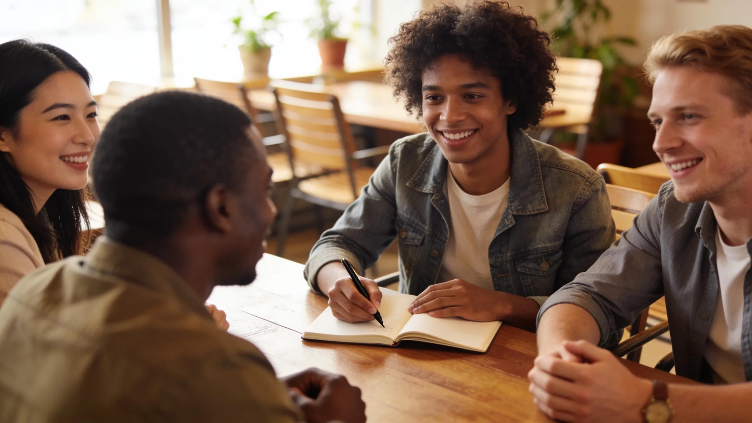 Witnesses discussing an accident, emphasizing the importance of statements in establishing fault