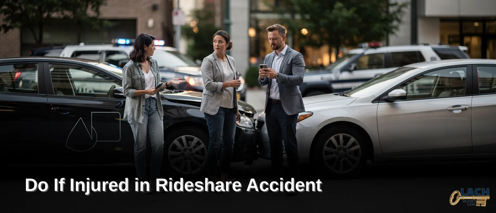 If anyone is injured after a crash, calling 911 immediately is the first priority before